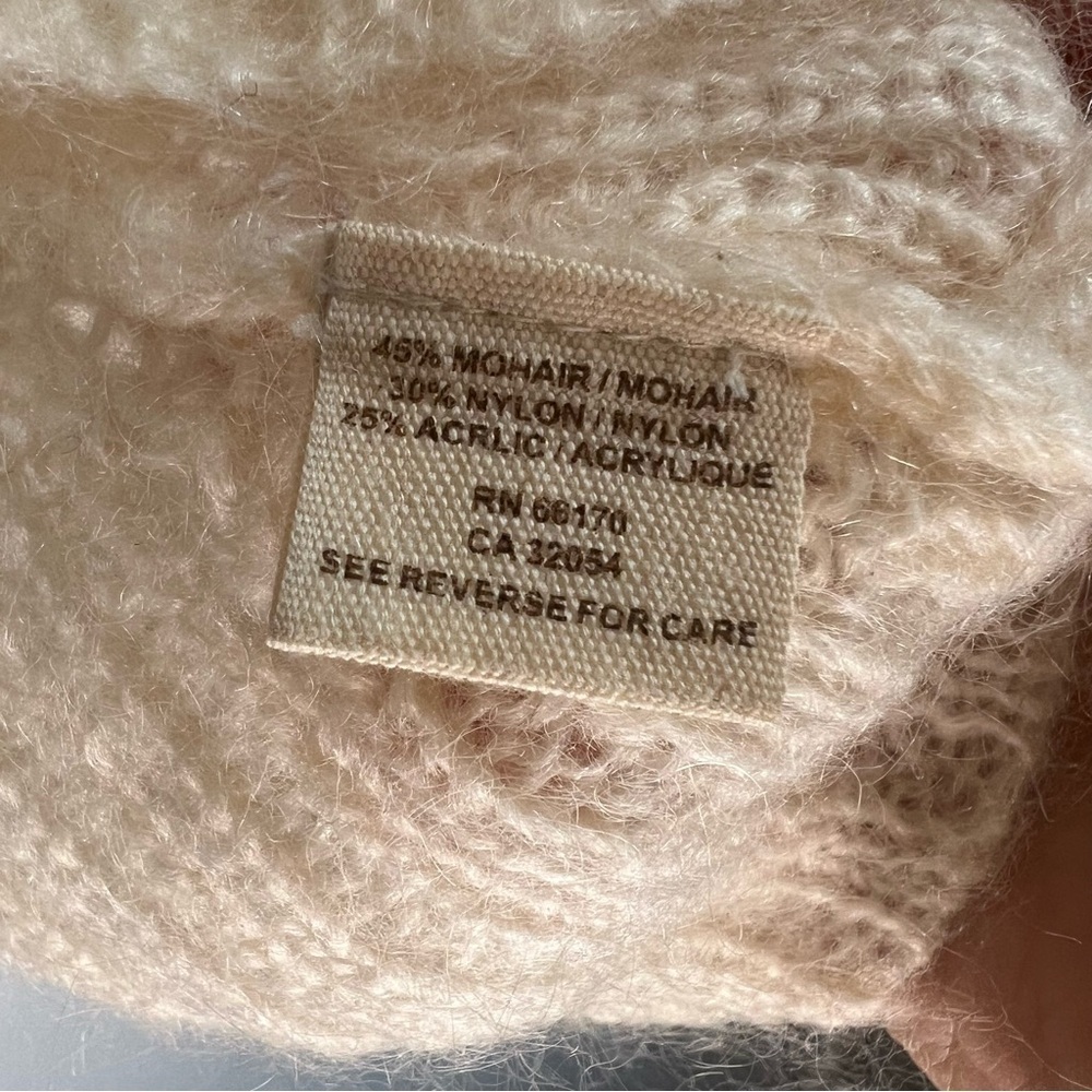 Free People Womens Mohair Blend Open Cardigan Cropped Cream Sz S Cottagecore - Picture 9 of 13